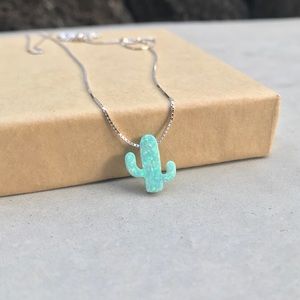 Opal Cactus Necklace